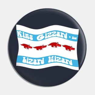 King Gizzard and the Lizard Wizard Chicago Flag Pin