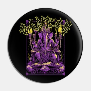 Lord Ganesh Death Metal Style Dark Art Tee: Unholy Resilience Pin