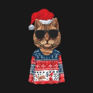 Cat ugly christmas sweater meowy catmas T-Shirt