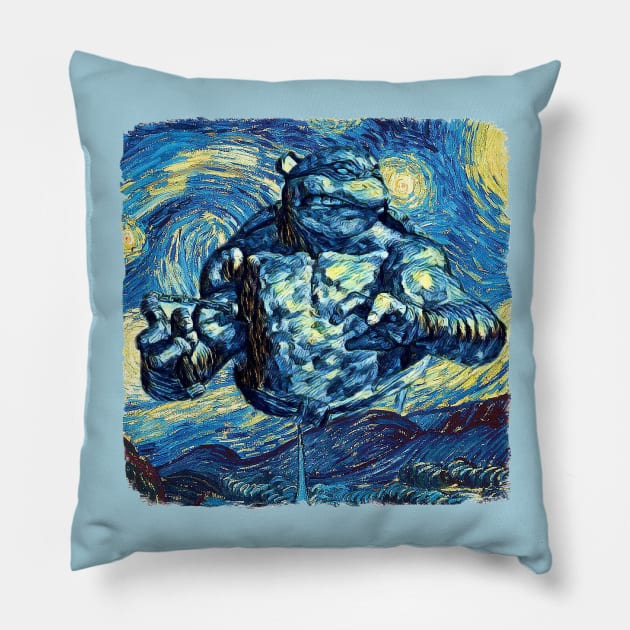 TMNT Ninja Turtles Van Gogh Style -3 Pillow by todos