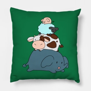 Elephant Cow Sheep Pig Stack Pillow