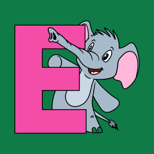 Letter E with Elephant T-Shirt