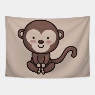 Cute Monkey Cartoon Tapestry