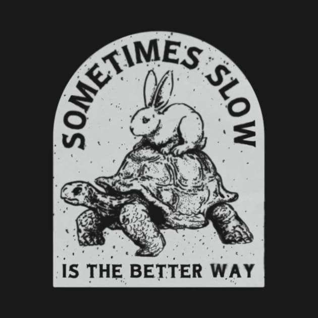 Sometimes Slow Is The Better Way Funny Rabbit riding a turtle by EdStark