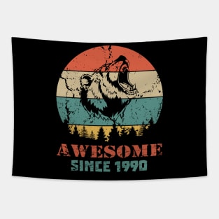 Awesome Since 1990 Year Old School Style Gift Women Men Kid Tapestry