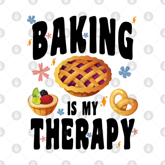 BAKING IS MY THERAPY CUTE TOP GIRLS WOMEN FUN TRENDY FASHION by CoolFoodiesMerch