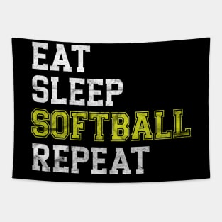 Eat Sleep Softball Repeat' Sport Softball Tapestry