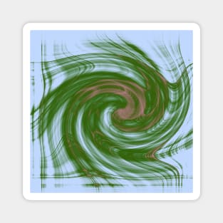 Swirling green and blue fractal vortex Magnet