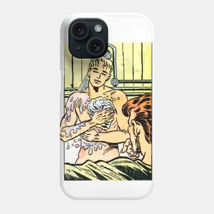 blond boy taking a shower Phone Case