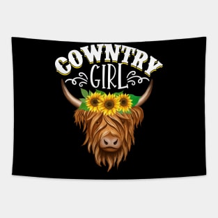 Highland Cow Highland Cattle Cowntry Girl Tapestry