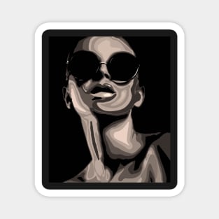 Unknown Stylish Girl in Sunglasses vector portrait Magnet