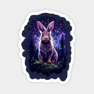 Giant rabbits night in the forest Magnet