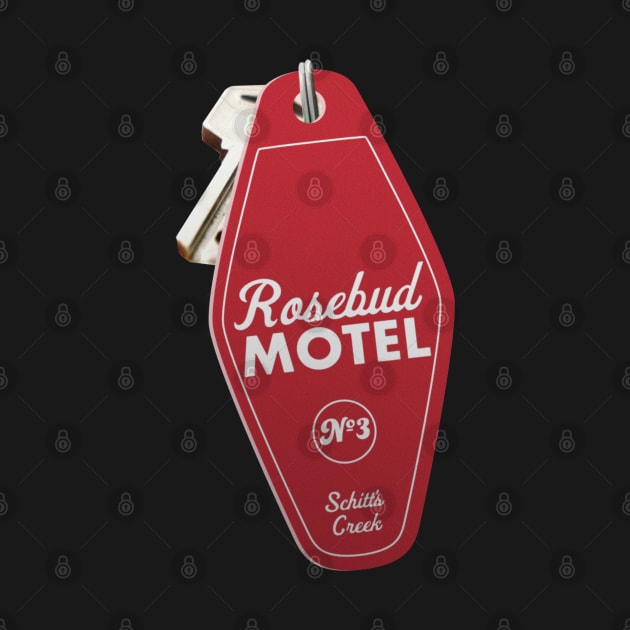 Schitt's Creek Rosebud Motel Key Tag, Retro design in red by YourGoods