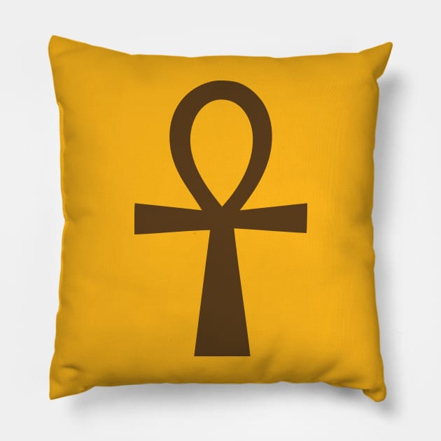 Ankh egypt cross Pillow by Huggy Mauve