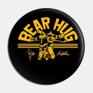 Linus Ullmark & Jeremy Swayman Bear Hug Pin