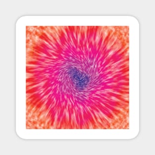 Blue, pink, and orange tie dye circle Magnet