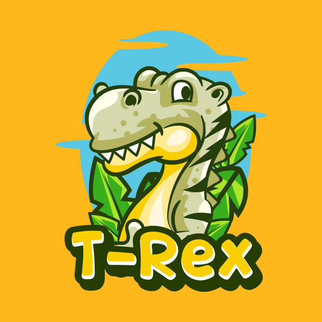 T-Rex Cute Dino by Harrisaputra