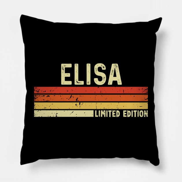 Elisa First Name Vintage Retro Gift For Elisa Pillow by CoolDesignsDz
