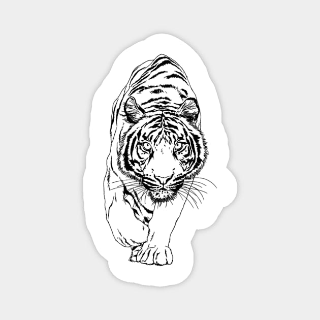 tiger  panther cat leopard jaguar bengal tiger mammal siberian tiger snow leopard Magnet by vabontchi