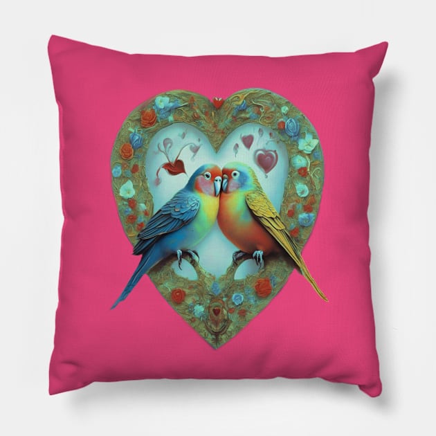 Parrots kissing Pillow by sailorsam1805