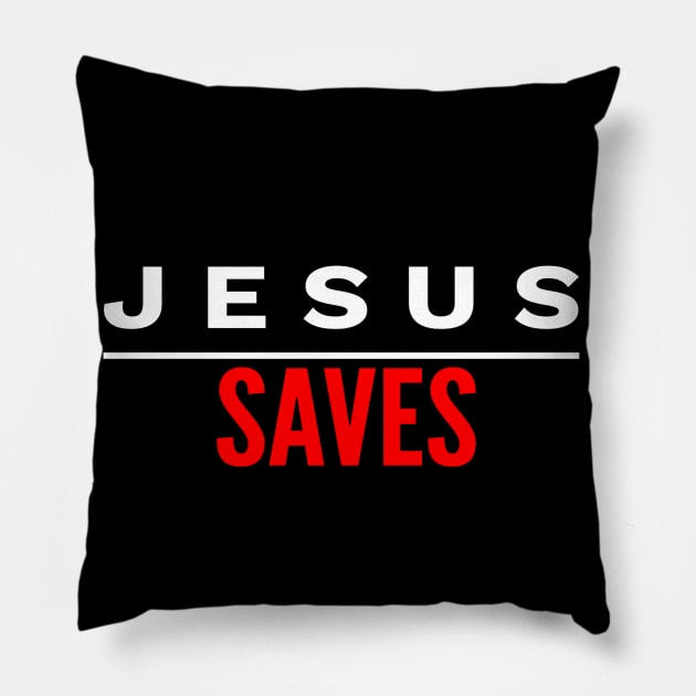 Jesus Saves Pillow by Happy - Design