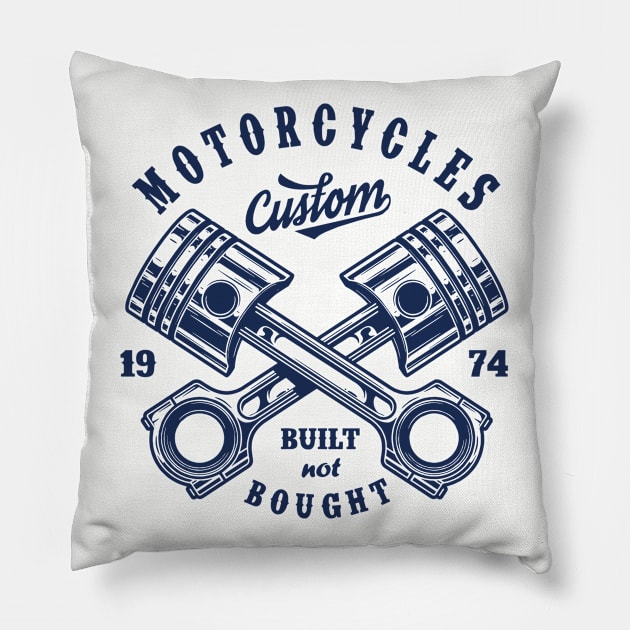 motorcycle custom vintage Pillow by Supertrooper