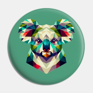 Geometric Abstract Koala - Color Design Pin