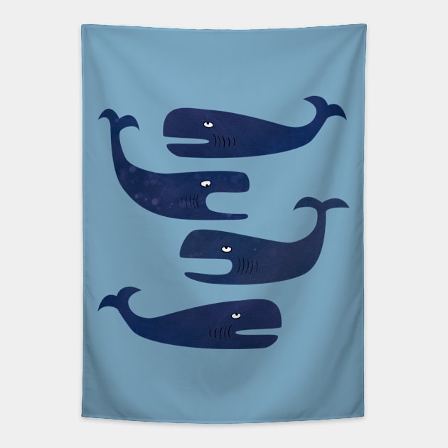 Whales Tapestry by NicSquirrell