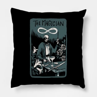 The Magician Skeleton Skull Tarot Card Pillow