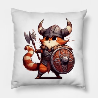 Funny Viking Warrior Cat Norse Mythology Anime Portrait Pillow