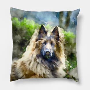 Belgian Tervuren Watercolor - Dog Lover Gifts Pillow