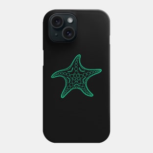 Starfish (cyan/black) Phone Case