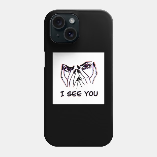 I see you , acid eyes , retro tattoo style Phone Case by noirglare