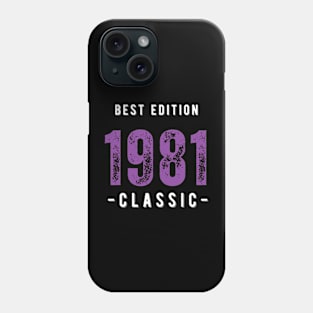 Vintage Birthday Year 1981 White Phone Case