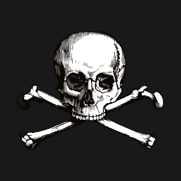 Skull and Crossbones | Jolly Roger | Pirate Flag | Deaths Head | Black and White | Skulls and Skeletons | Vintage Skulls | by Eclectic At Heart