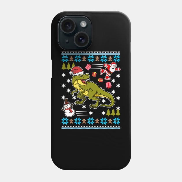 Funny Dinosaur Christmas Sweater Phone Case by KsuAnn