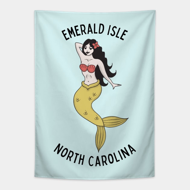 Emerald Isle North Carolina Mermaid Tapestry by carolinafound