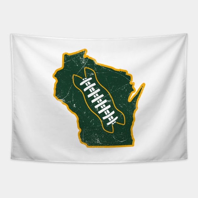 Wisconsin Football, Retro - White Tapestry by KFig21