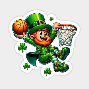 St Patrick's Day Leprechaun Irish Basketball Player Magnet