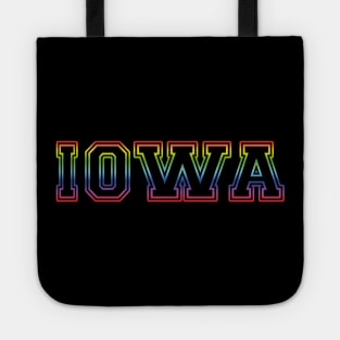 Iowa Pride Rainbow Black Tote