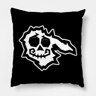 Hornby Island Spooky Skull - Black and White Halloween Vibes - Hornby Island Pillow