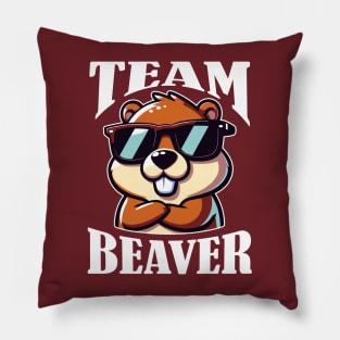 Team Beaver Funny Pillow