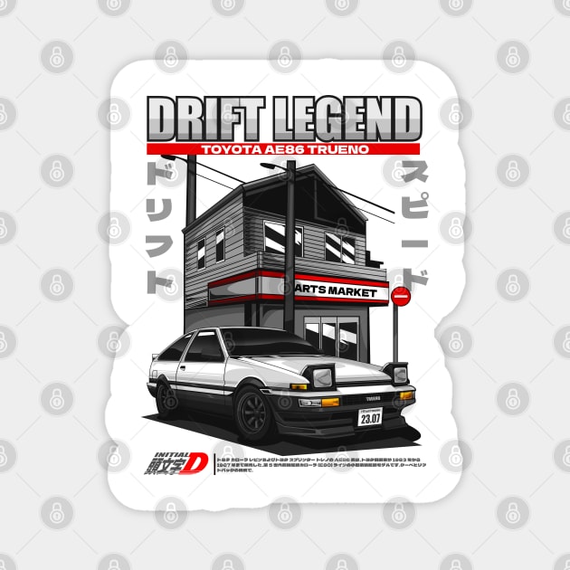 DRIFT LEGEND TOYOTA AE86 TRUENO Magnet by HFP_ARTWORK