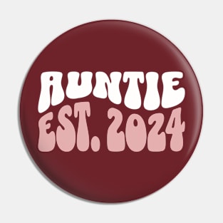 Auntie Est. 2024 New Aunt Established 2024 Pin