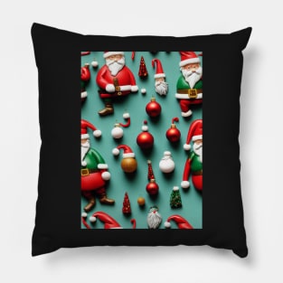 Christmas Seamless Pattern, Santa, Gnomes and Christmas Decrations #2 Pillow