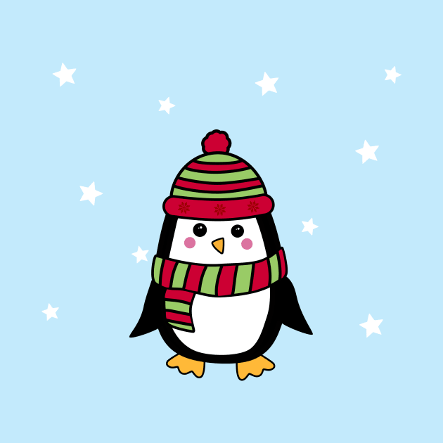 Winter Penguin by bluevolcanoshop@gmail.com