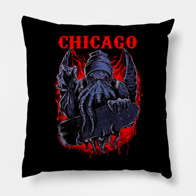 CHICAGO BAND DESIGN Pillow by Rons Frogss