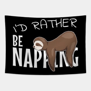 I'd Rather Be Napping Chilling Lazy Sleepy Sloth Tapestry