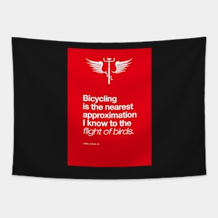 Bicycle Philosophy Design 004 - RED - Louis J. Helle Jr. Tapestry