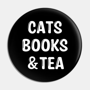 Cats Books & Tea Pin